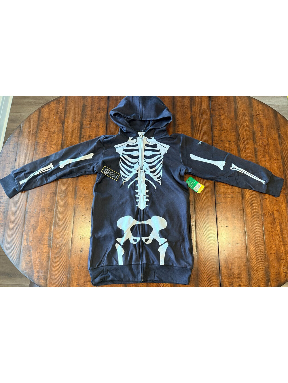 Tipsy Elves Skeleton Costume Dress Womens XL Hooded Zip Front Halloween